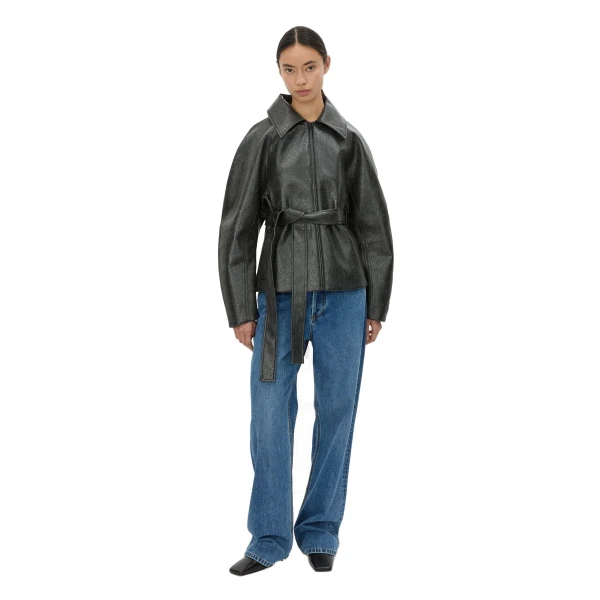 Camilla and Marc Oreno Croc Belted Jacket in Charcoal