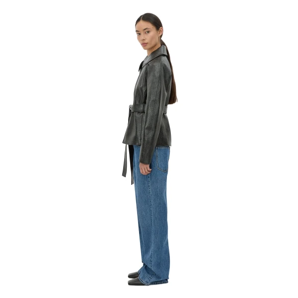 Camilla and Marc Oreno Croc Belted Jacket in Charcoal
