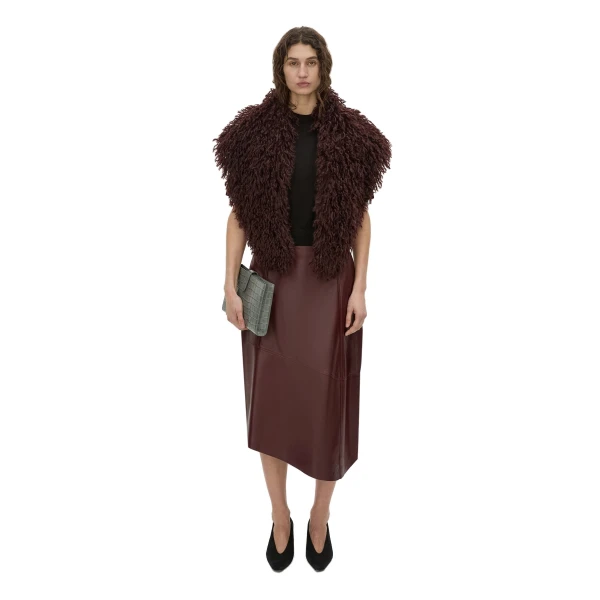Camilla and Marc Orrin Leather Skirt in Burgundy