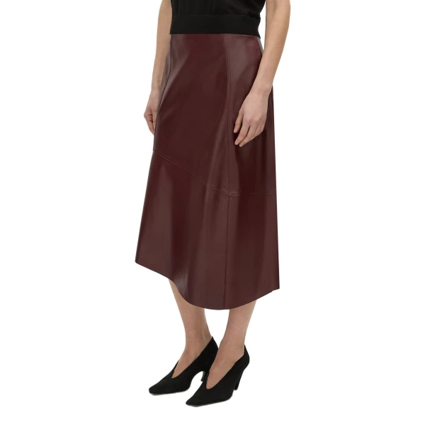 Camilla and Marc Orrin Leather Skirt in Burgundy