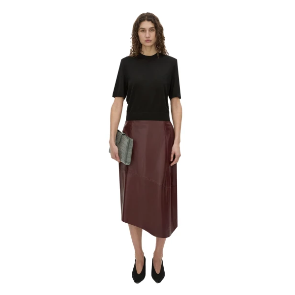 Camilla and Marc Orrin Leather Skirt in Burgundy