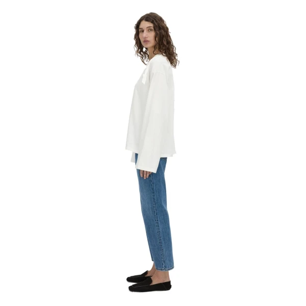 Camilla and Marc Peretti Long Sleeve Tee in Soft White