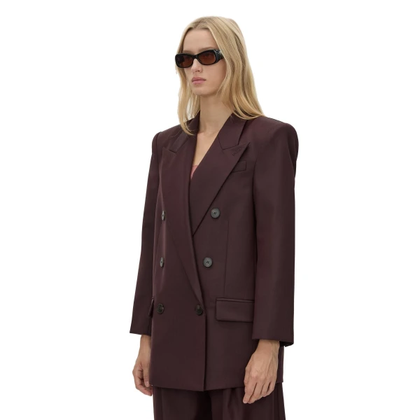 Camilla and Marc Revera Oversized Blazer in Choc Burgundy