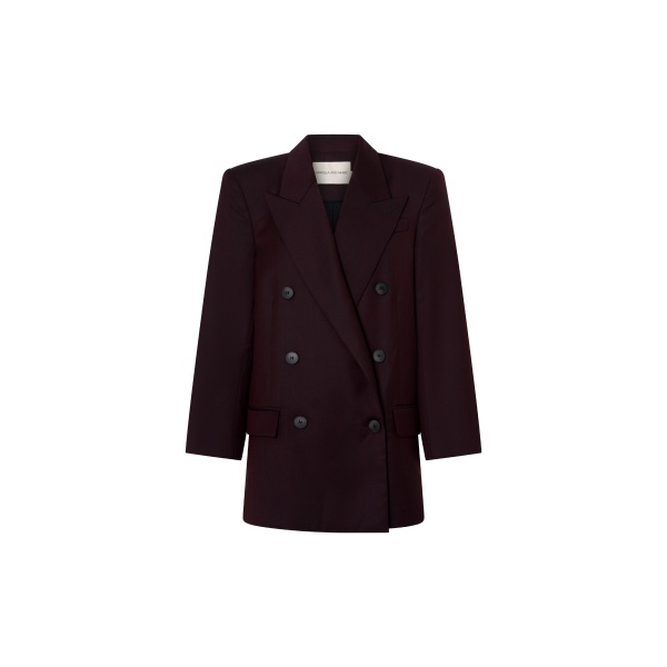 Camilla and Marc Revera Oversized Blazer in Choc Burgundy | Jackets | Luxury Shoes 