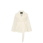 Camilla and Marc Rhia Sheer Crop Trench in Ivory | Coats | Luxury Shoes 