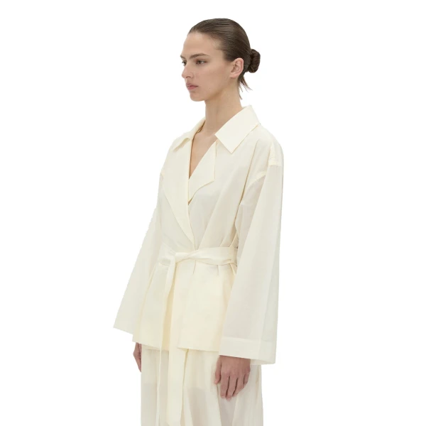 Camilla and Marc Rhia Sheer Crop Trench in Ivory