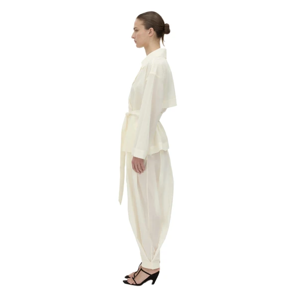 Camilla and Marc Rhia Sheer Crop Trench in Ivory