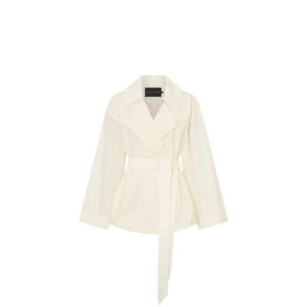 Rhia Sheer Crop Trench in Ivory