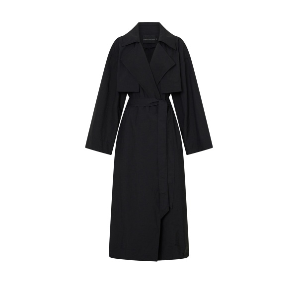 Camilla and Marc Rhia Sheer Full Length Trench in Black | Coats | Luxury Shoes 