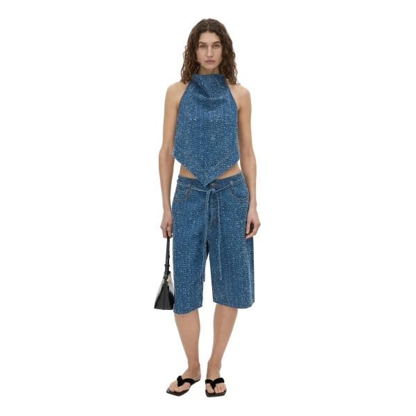 Camilla and Marc Rhodes Denim Short in Classic Blue Neps