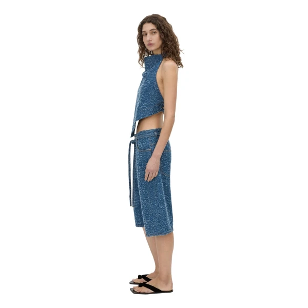 Camilla and Marc Rhodes Denim Short in Classic Blue Neps