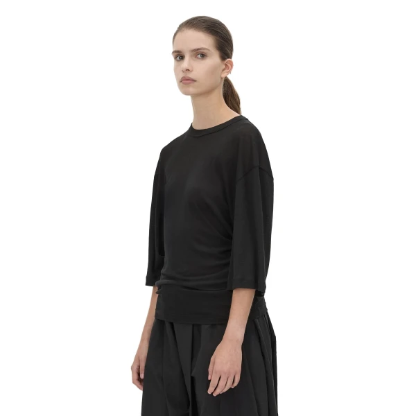 Camilla and Marc Siona Light Elbow Sleeve Top in Black