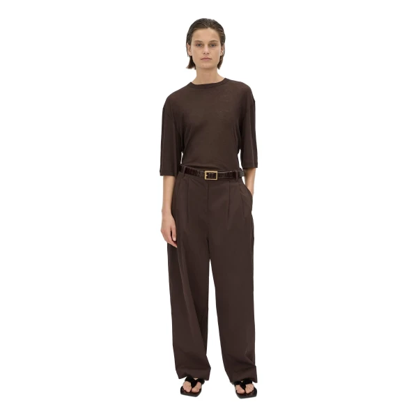 Camilla and Marc Siona Light Elbow Sleeve Top in Chocolate