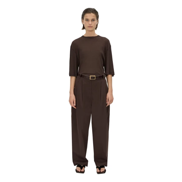 Camilla and Marc Siona Light Elbow Sleeve Top in Chocolate
