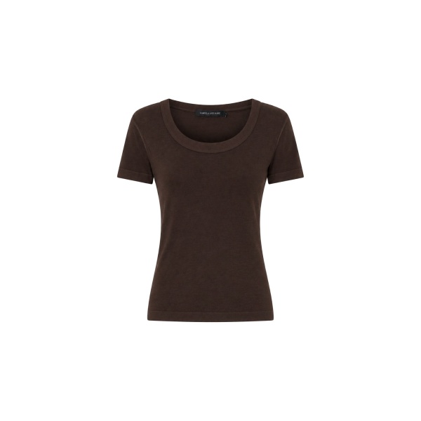 Camilla and Marc Siona Light Weight Fitted Tee in Chocolate | Tops | Luxury Shoes 