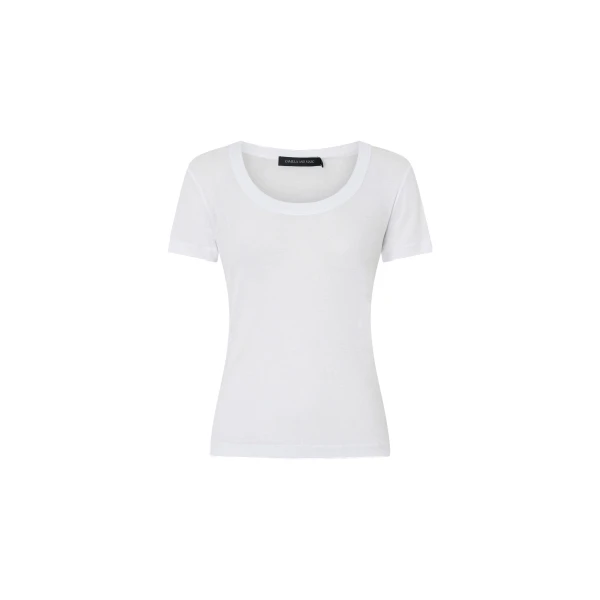 Siona Light Weight Fitted Tee in Soft White