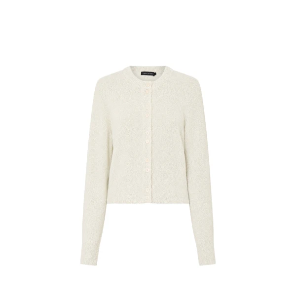 Soleo Textured Knit Cardigan in Cream