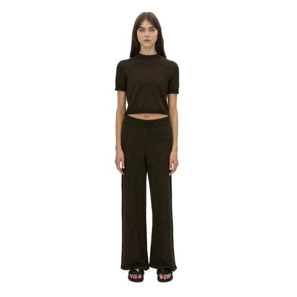 Camilla and Marc Soleo Textured Knit T-Shirt in Cocoa