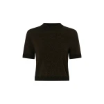 Camilla and Marc Soleo Textured Knit T-Shirt in Cocoa | Knitwear | Luxury Shoes 