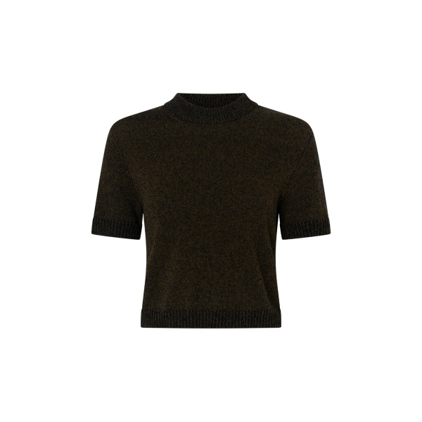 Camilla and Marc Soleo Textured Knit T-Shirt in Cocoa | Knitwear | Luxury Shoes 