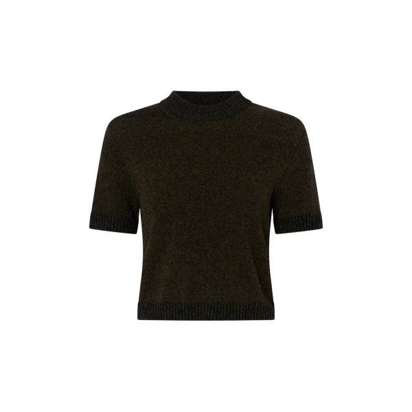 Soleo Textured Knit T-Shirt in Cocoa