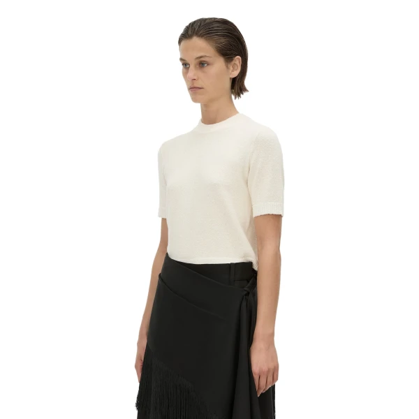Camilla and Marc Soleo Textured Knit T-Shirt in Cream