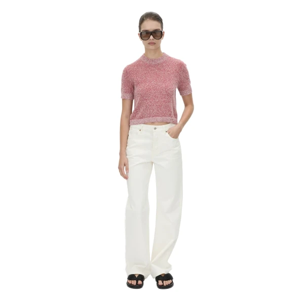 Camilla and Marc Soleo Textured Knit T-Shirt in Watermelon
