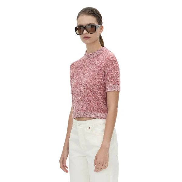 Camilla and Marc Soleo Textured Knit T-Shirt in Watermelon