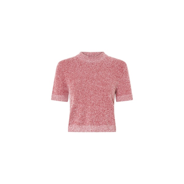 Camilla and Marc Soleo Textured Knit T-Shirt in Watermelon | Knitwear | Luxury Shoes 