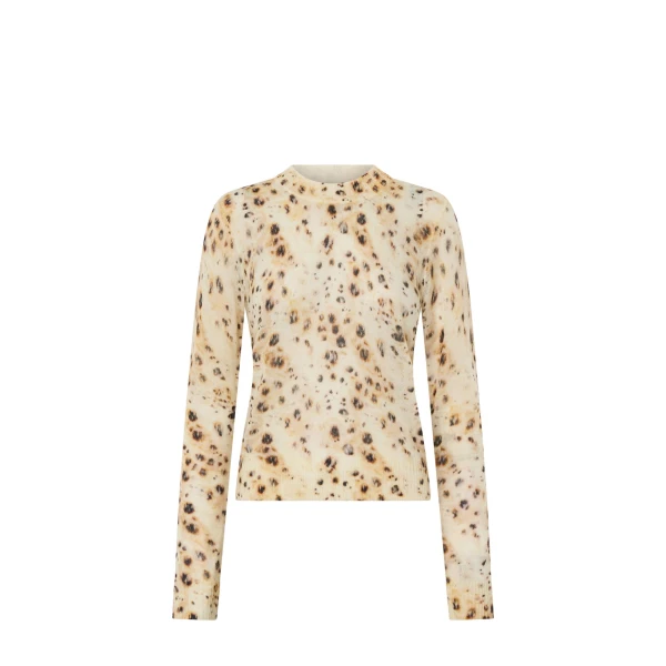Teneva Printed Knit Sweater in Spot Print
