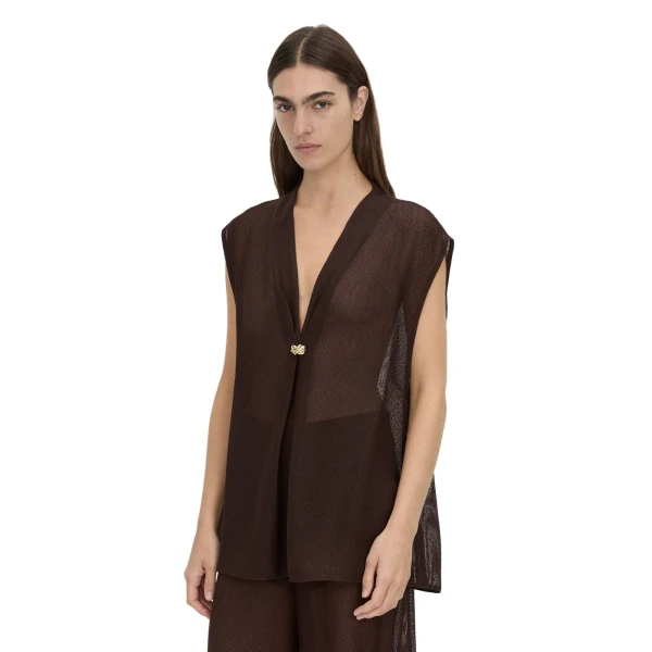 Camilla and Marc Tessara Top in Chocolate