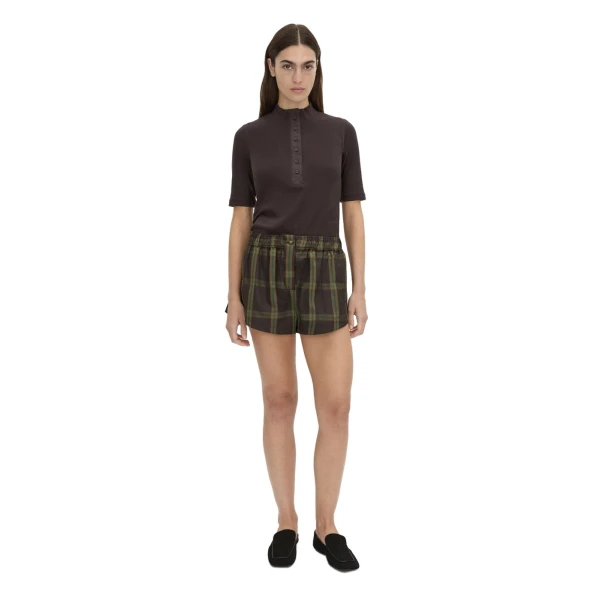 Camilla and Marc Winton Check Mini Short in Espresso Check