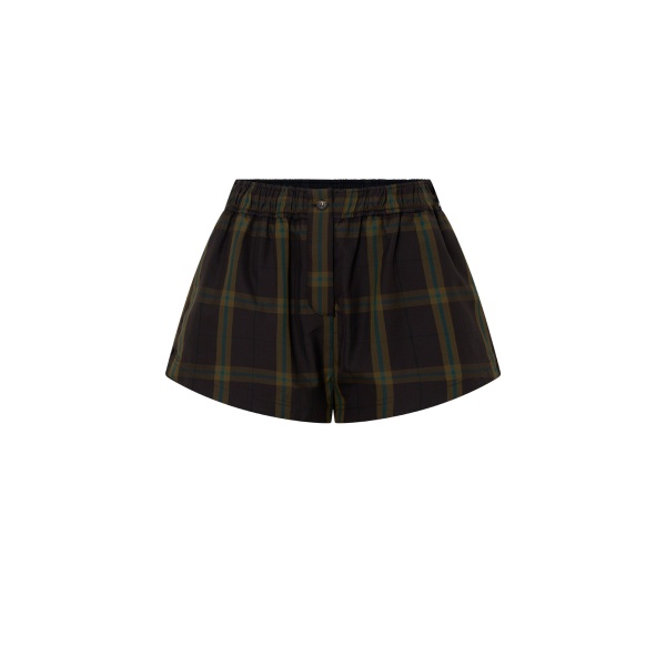 Camilla and Marc Winton Check Mini Short in Espresso Check | Shorts | Luxury Shoes 
