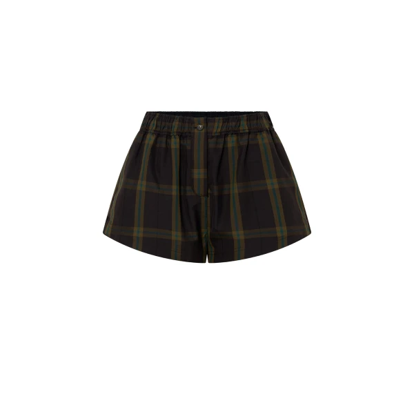 Winton Check Mini Short in Espresso Check