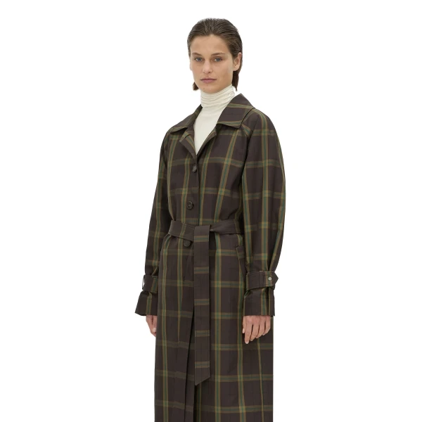 Camilla and Marc Winton Check Trench Coat in Espresso Check