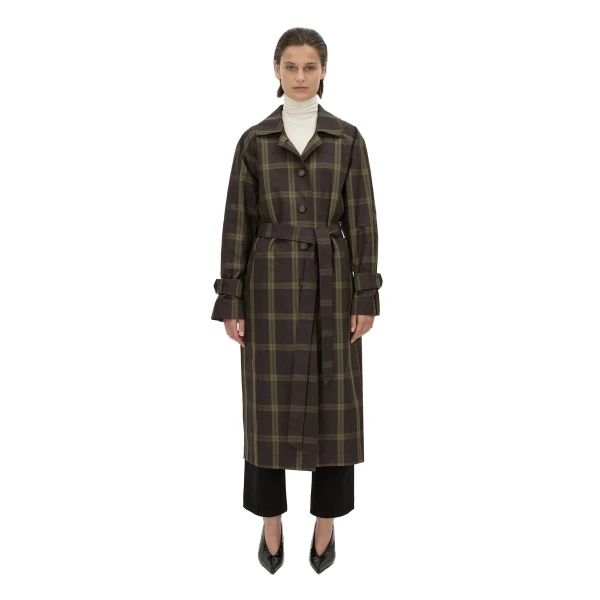 Camilla and Marc Winton Check Trench Coat in Espresso Check