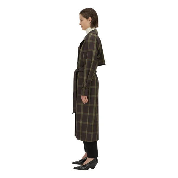 Camilla and Marc Winton Check Trench Coat in Espresso Check