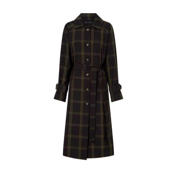 Camilla and Marc Winton Check Trench Coat in Espresso Check | Coats | Luxury Shoes 