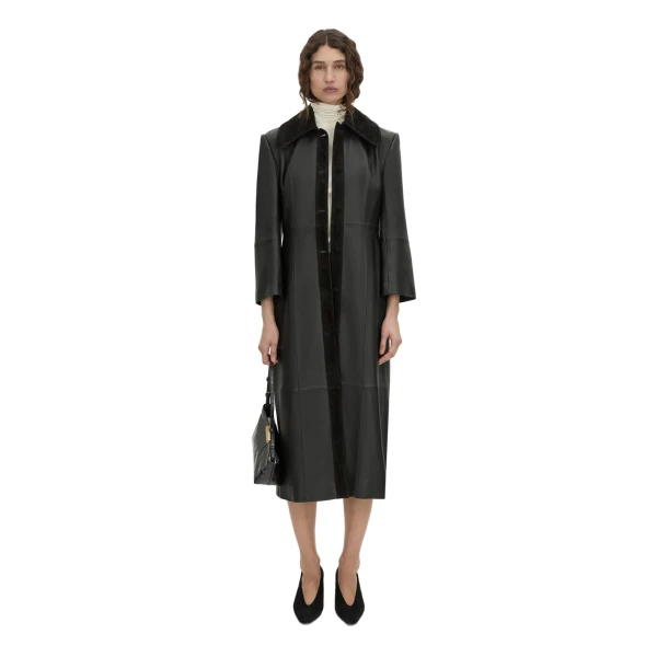 Camilla and Marc Yaz Leather Coat in Black