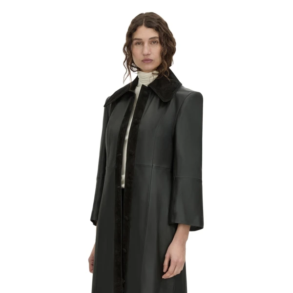 Camilla and Marc Yaz Leather Coat in Black