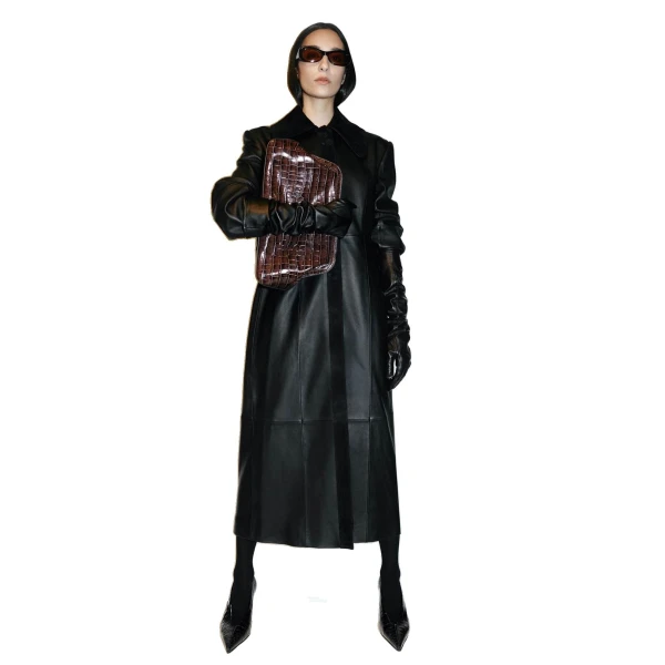 Camilla and Marc Yaz Leather Coat in Black
