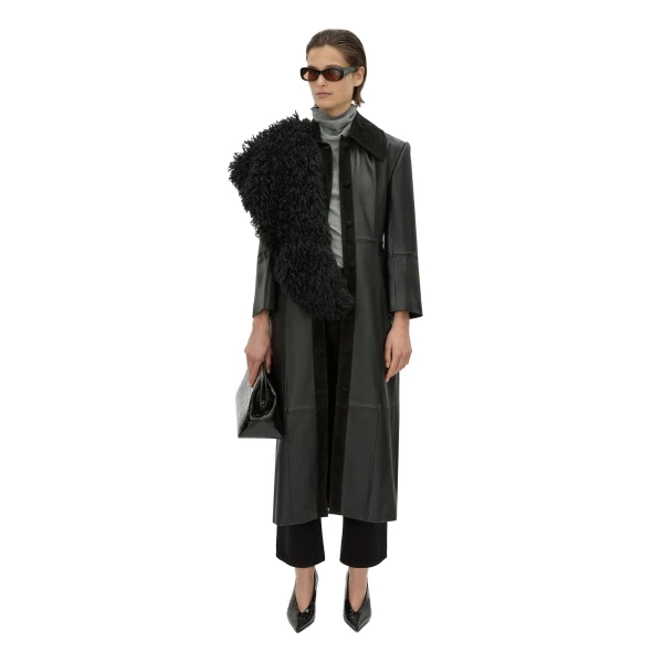 Camilla and Marc Yaz Leather Coat in Black