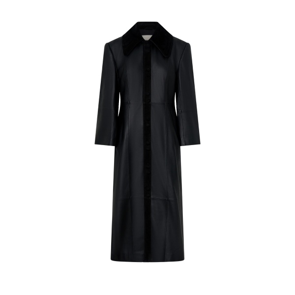 Camilla and Marc Yaz Leather Coat in Black | Coats | Luxury Shoes 