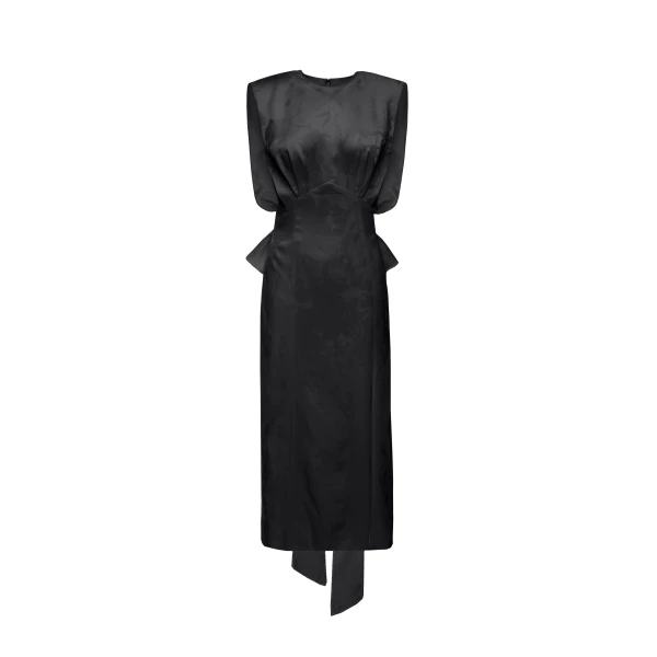 Daffodil Dress in Black Jacquard