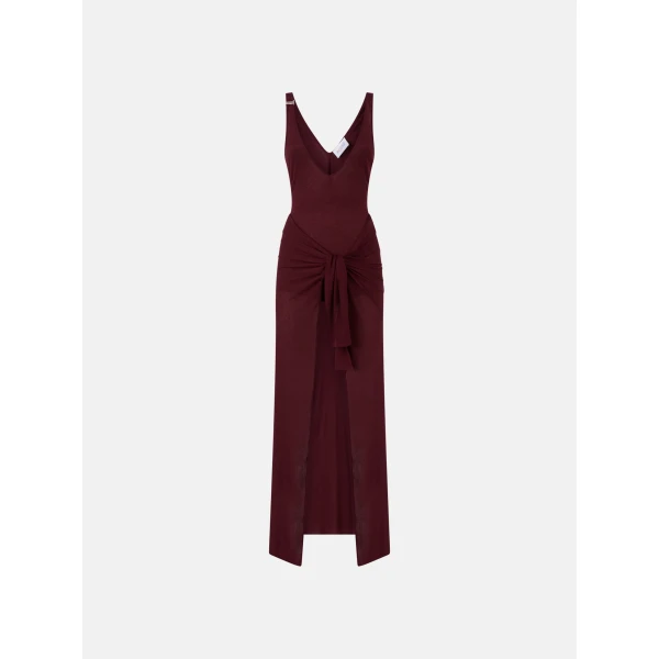 Dark grapes midi dress