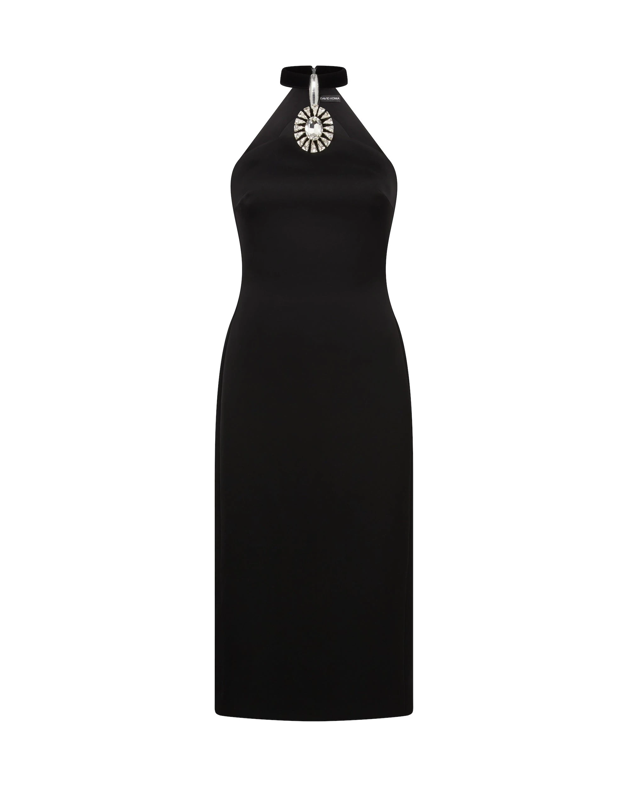 David Koma Crystal Pendant Halter Midi Dress David Koma midi dress