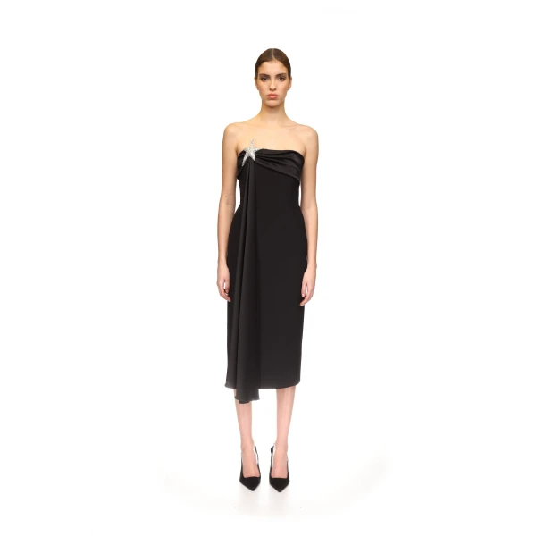 David Koma black midi dress
