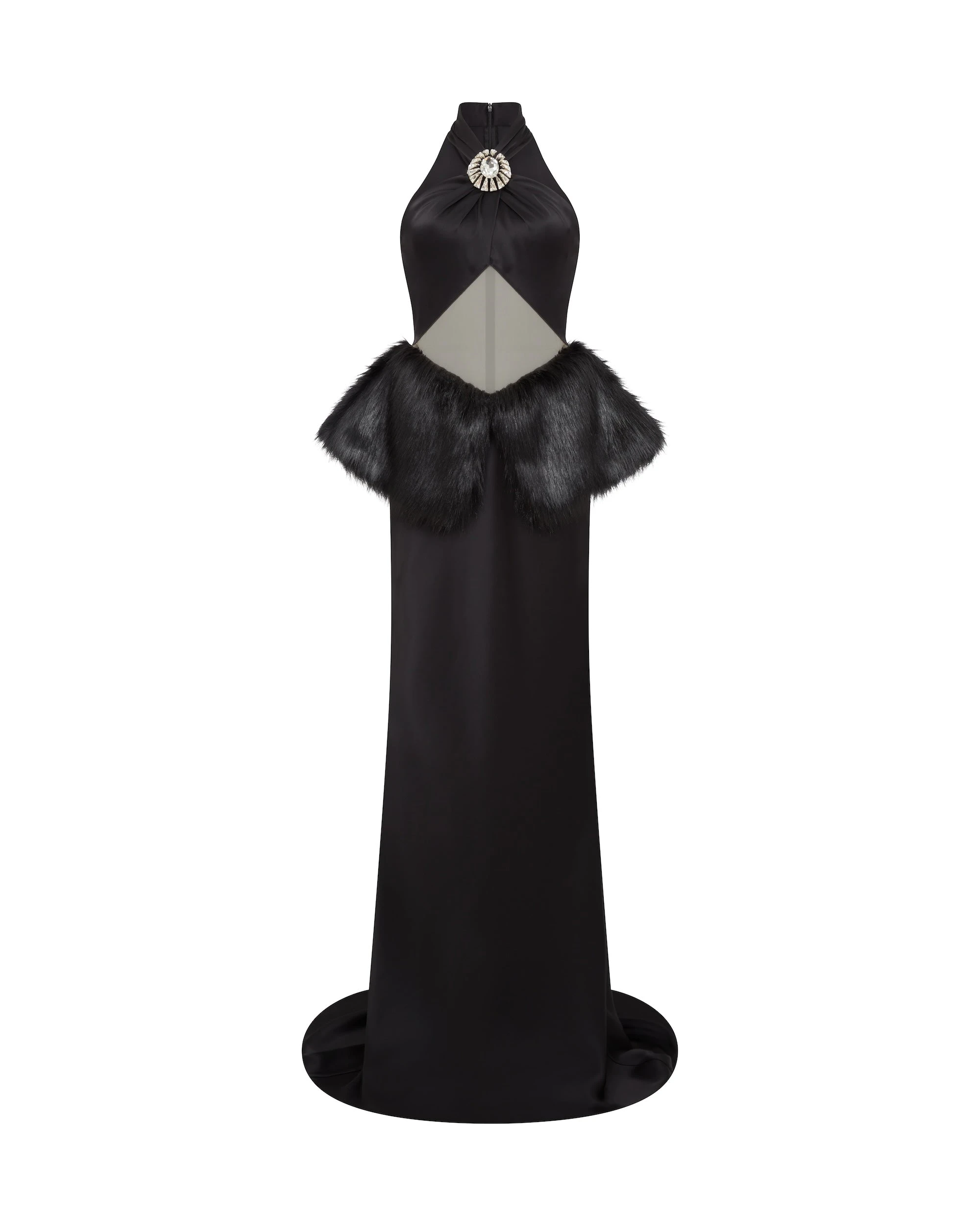 David Koma Faux Fur Peplum Trim Gown David Koma gown
