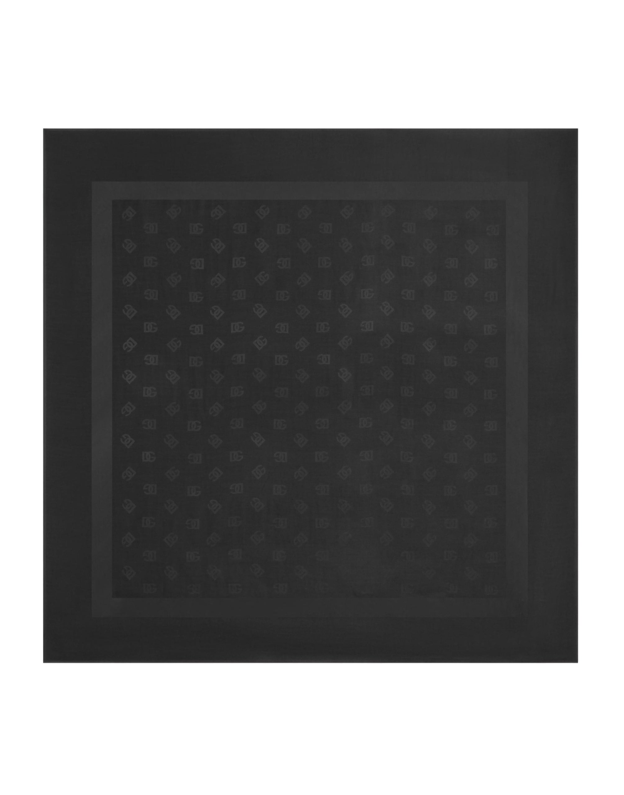 Dolce & Gabbana 135x135 silk stole with logo jacquard in Grey | Buy Accessories at Luxury Shoes Dolce & Gabbana 135x135 silk stole with logo jacquard