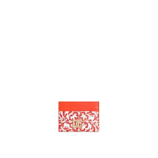 3.5 card holder in majolica-print calfskin